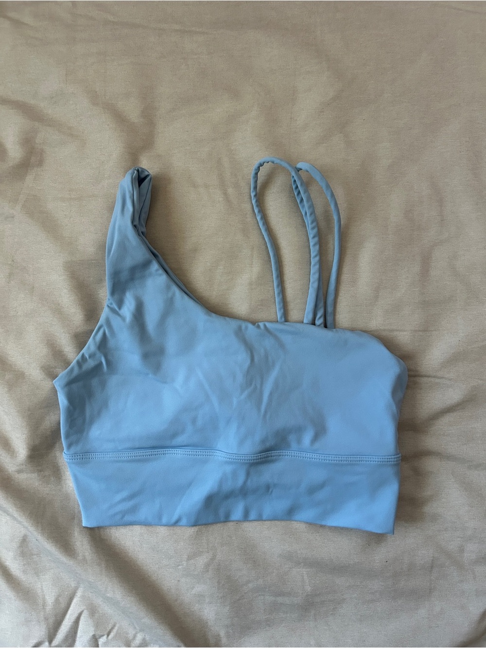 Light Blue One-Shoulder Women’s Sports Bra